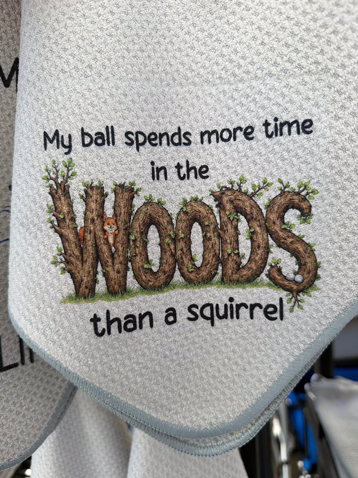 My ball spends more time in the woods than a squirrel